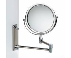 Miroir grossissant salle de bain mural en métal chromé et acrylique GRAZIA