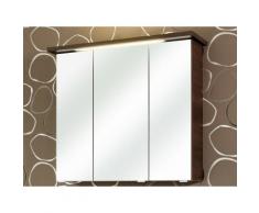 Armoire de toilette portes miroir avec éclairage LED WILLIAMS Moka 3 portes
