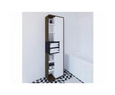 Colonne de salle de bain en bois effet noyer L 50cm KUBE