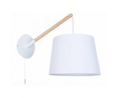 Applique murale en métal et bois avec interrupteur tirette hauteur 28cm Scandi