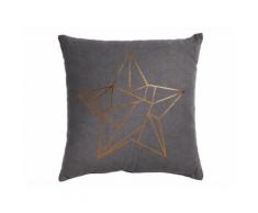 Coussin 100% coton impression brillante étoile 40x40cm ETOILE Gris
