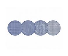 Assiette à dessert en porcelaine D.19cm à motif - Set de 4 motifs assortis INDIGO SPIRIT