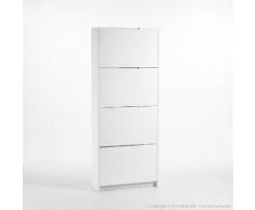 Meuble à chaussures 16 paires en bois laqué L63.5cm DIAMOND 4 tiroirs