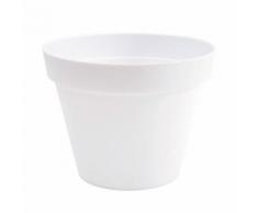 Pot de fleur rond en polyéthylène TOSCANE Blanc 40cm
