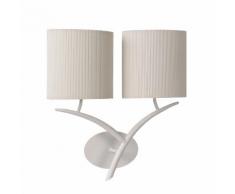 Applique double en métal et abat jour en tissu plissé hauteur 35cm Cordoba Blanc