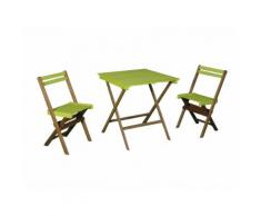 Salon de jardin 2 places en acacia FSC WARNA Vert anis