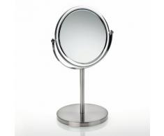 Miroir grossissant salle de bain sur pied en métal chromé et acrylique JADE
