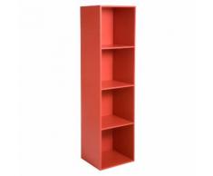 Etagère cube en bois L35cm personnalisable MULTIKAZ Rouge 4 niches