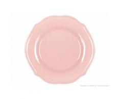 Assiette plate en grès D.27cm liseret blanc - Lot de 6 pièces MONTMARTRE Rose pastel