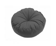 Coussin de sol uni capiton central 100% coton garnissage polyester ROMEO Gris métal Rond