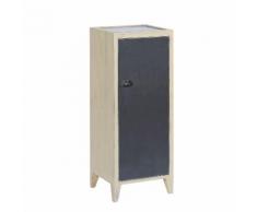 Armoire enfant 1 porte en bois et métal H100 cm SEVEN