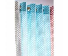 Rideau tamisant à œillets 100% coton losange rosace 140x240cm MAORY Portofino blue