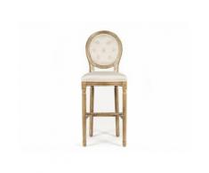 Tabouret de bar en en polyester et bois LOUISE Blanc