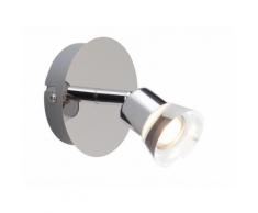 Spot simple LED orientable en métal et verre transparent hauteur 8.5cm Lupita