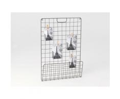 Pêle mêle/porte courrier en métal grillagé noir H.72cm EZYA