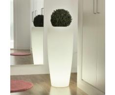 Pot de fleur lumineux en polyéthylène blanc Hauteur 70cm Bambu