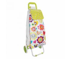 Poussette de marché acier fleurs multicolores 37.3x30x95.5cm FLOWER POWER