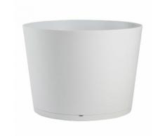 Pot de fleur rond en polypropylène diamètre 50 cm soucoupe intégrée TOKYO Blanc