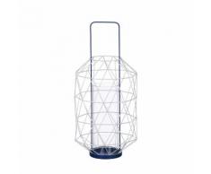 Lanterne ajourée en métal et verre H.50cm ESPACE Bleu
