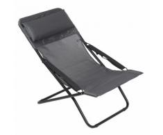 Chilienne multiposition pliante en acier et toile Duo Batyline TRANSABED XL PLUS Gris Obsidian