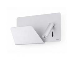 Applique liseuse LED avec plateau et port USB longueur 28cm Suau Gris Gris