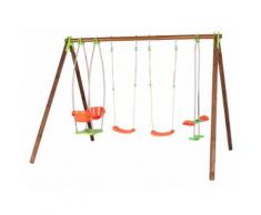 Portique bois/métal 4 agrès BONGO Techwood premium