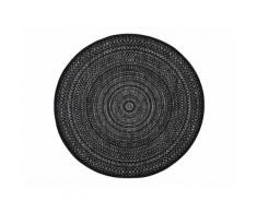 Tapis rond intérieur/extérieur en polypropylène spirale géométrique D.160cm JAKE Noir