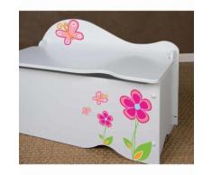 Coffre à jouets en bois H45cm L70cm NUAGE Blanc Champêtre