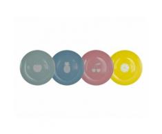 Assiette à dessert en porcelaine D.19cm à motif - Set de 4 coloris assortis SCANDI COLORAMA