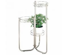 Sellette / Porte-plantes 3 niveaux Acier chromé - Hauteur 60cm FLAVIO