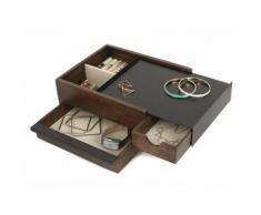 Boite à bijoux en bois multiple tiroirs de rangement 27.9x20.3x10.2cm STOWIT Noyer