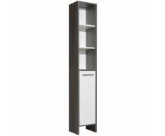 Colonne salle de bain en bois 1 porte 3 niches Hauteur195 cm OLIVER