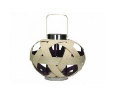 Lanterne ronde en bambou bicolore H.30 cm PEP'S Noir