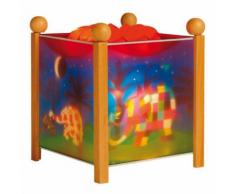 Lampe magique pour enfant en bois et PVC hauteur 19 cm Elmer l'Eléphant