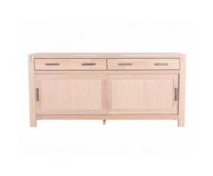Buffet en chêne massif avec 2 tiroirs et 2 portes coulissantes Longueur 181.6cm HARPER