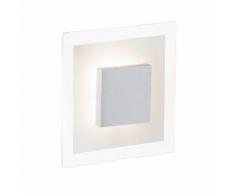 Applique carrée LED en métal et verre dépoli longueur 16cm Budapest