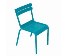 Chaise de jardin enfants empilable Aluminium - Lattes galbées LUXEMBOURG Turquoise