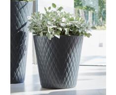 Pot de fleur rond en polyéthylène imitation céramique Pure Anthracite 47cm