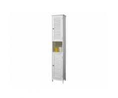 Colonne de salle de bain en bois 2 portes avec persiennes/1 niche H170cm JASDAN Droite