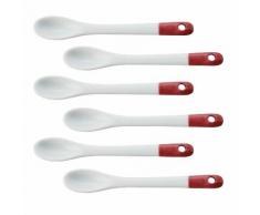 Cuillère à café en porcelaine - Set de 6 COLOR LAB Rouge