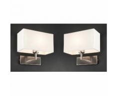 Lot de 2 appliques murales en métal avec abat jour en tissu longueur 28cm Roda