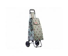 Chariot de course textile 2 roues H.95cm avec motifs fleurs SHOP