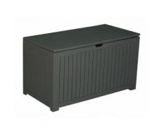 Coffre de rangement en acacia FSC 90x45x50cm 202L JARDIN SECRET Anthracite
