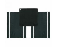Lot 2 torchons rayure 50x70cm + 1 essuie-main uni 50x50cm éponge coton RIPEST Noir