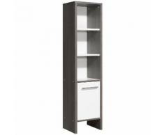 Colonne salle de bain en bois 1 porte 3 niches Hauteur 137 cm OLIVER