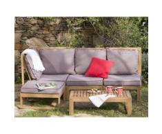 Salon de jardin bas en acacia FSC 4 places MOVEA Taupe