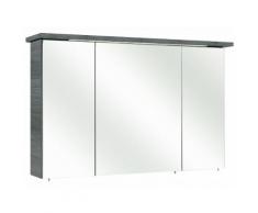 Armoire de toilette portes miroir avec éclairage LED WILLIAMS Graphite 3 portes