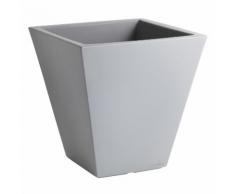 Pot de fleur carré en polypropylène double paroi 50x50cm 50L VENICE Gris