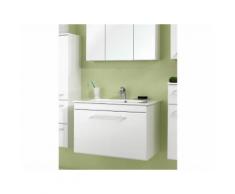 Meuble sous-vasque 1 tiroir Longueur 75 cm BRADLEY Blanc Avec armoire