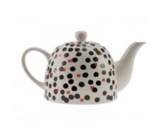 Théière en porcelaine à motif rouge et noir 1L 22xH.15cm DOTS